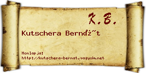 Kutschera Bernát névjegykártya